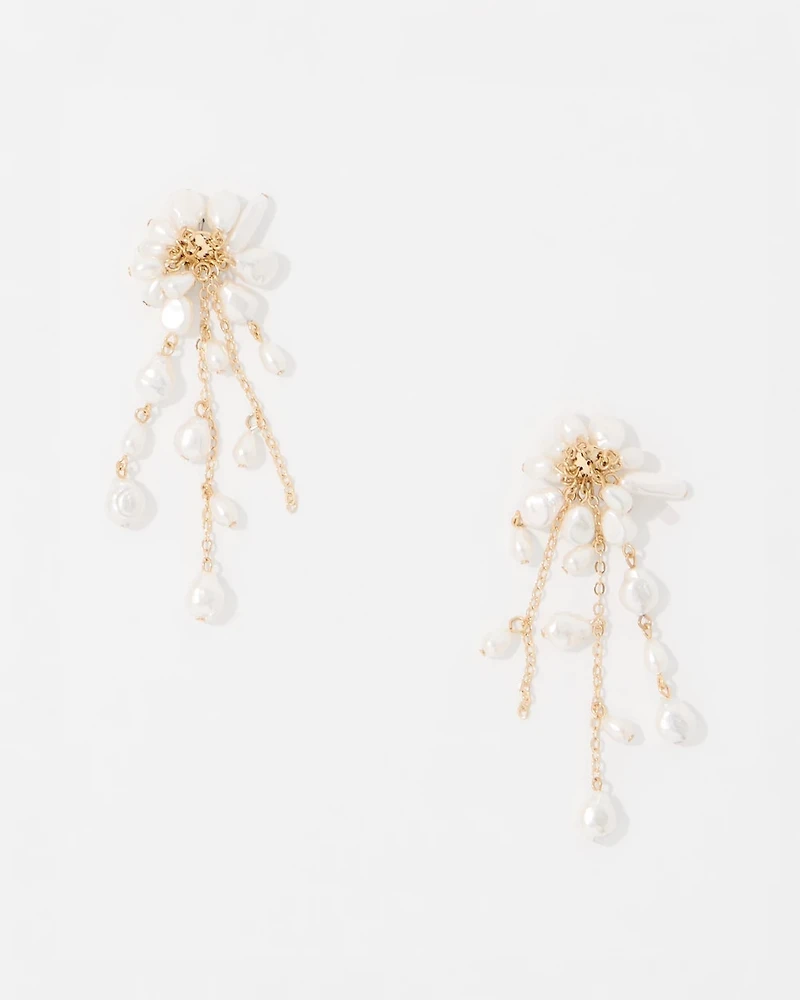 Glass + Shell Chandelier Earrings