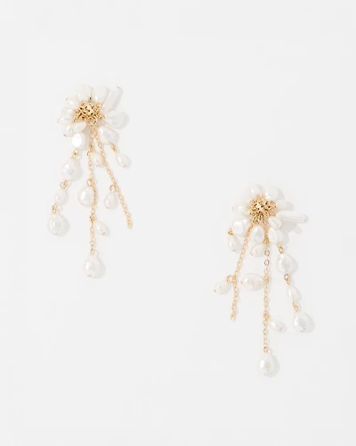 Glass + Shell Chandelier Earrings