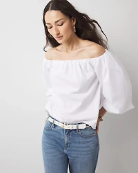 Off-the-Shoulder Drama Sleeve Blouse