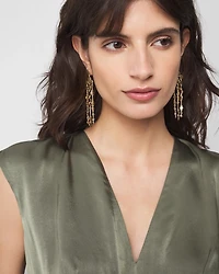 Gold Hammered Disc Chandelier Earrings