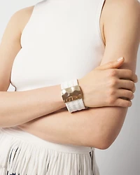 Ecru Raffia + Gold Cuff