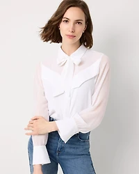 Tie Detail Button Front Shirt