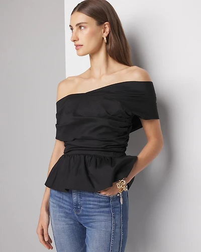 Off-the-Shoulder Poplin Bustier