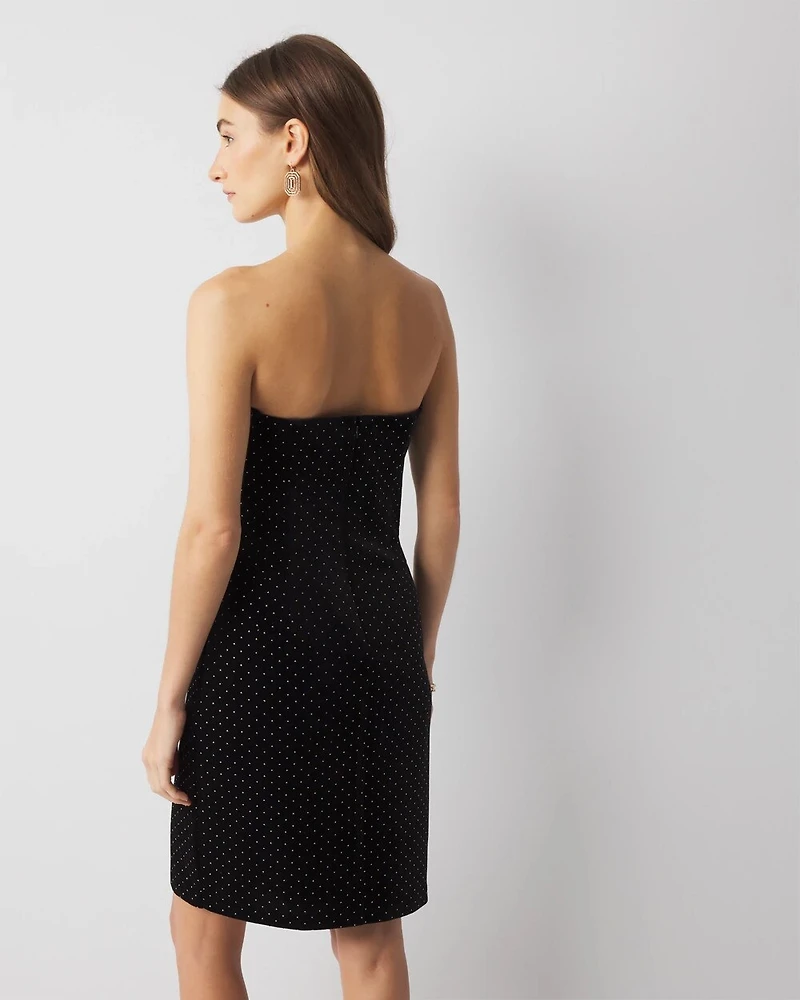 Strapless Studded Velvet Mini Dress