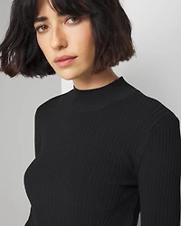 3/4 Sleeve Faux Leather Dress