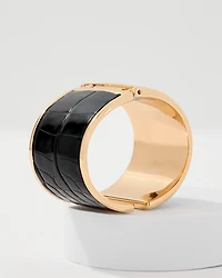 Croc Detail Hinge Bracelet