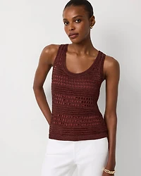 Metallic Scoop Neck Sweater Tank
