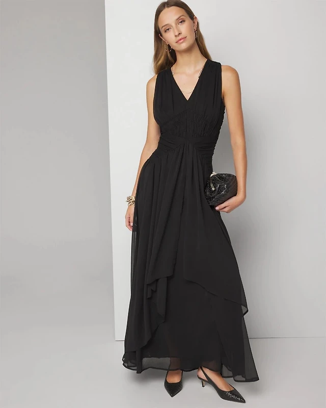 Antonio Melani Billie Crepe Strapless Pleated Maxi Dress at Hamilton Place  in Chattanooga, TN