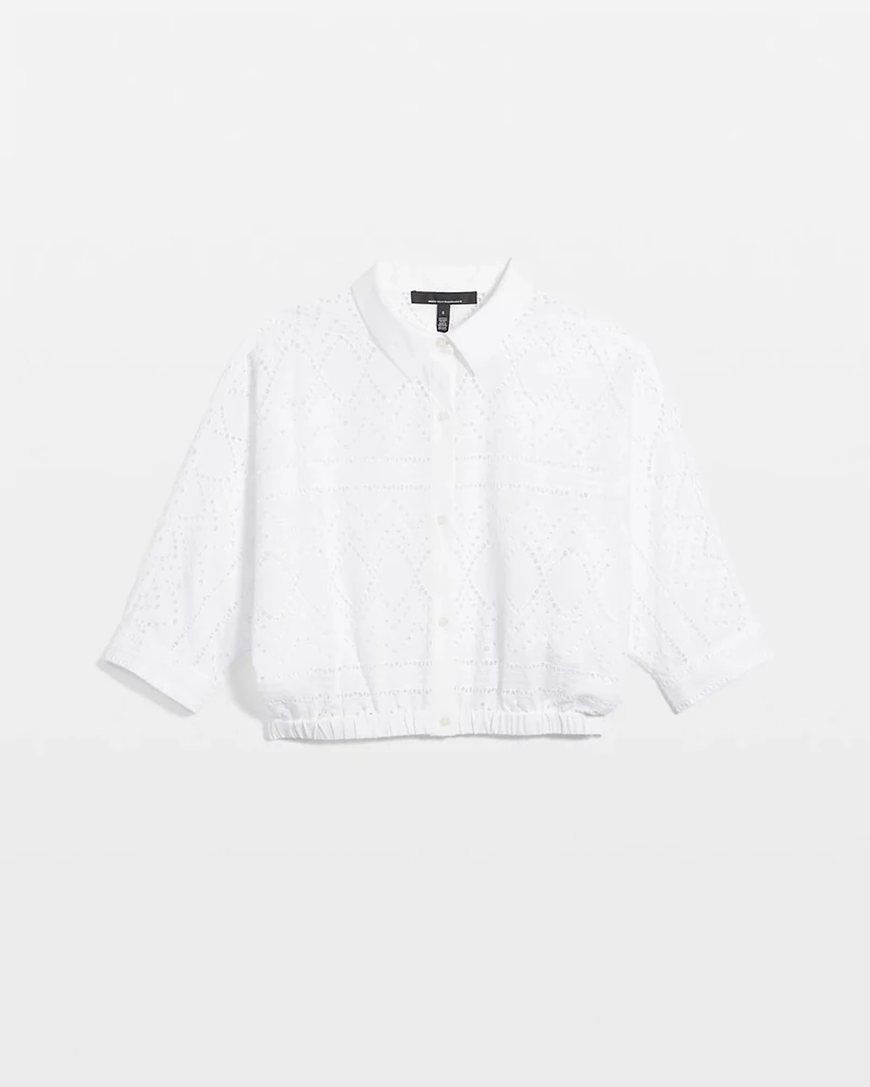 Kimono Sleeve Eyelet Shirt