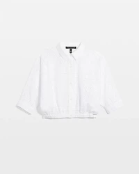 Kimono Sleeve Eyelet Shirt
