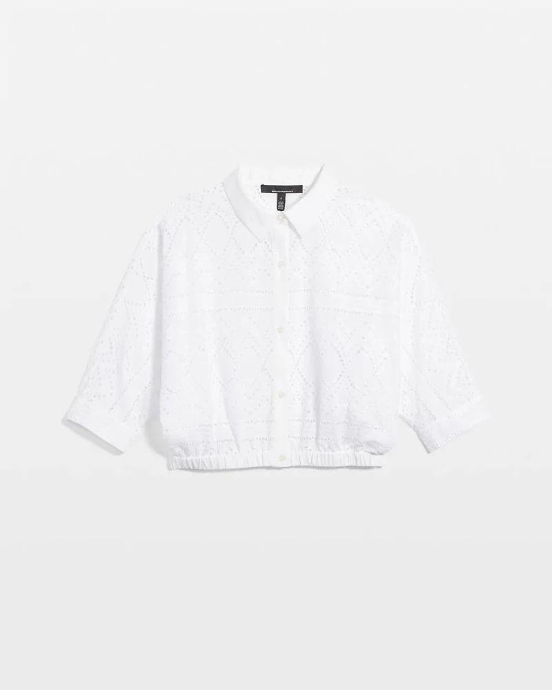 Kimono Sleeve Eyelet Shirt