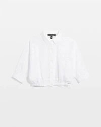 Kimono Sleeve Eyelet Shirt