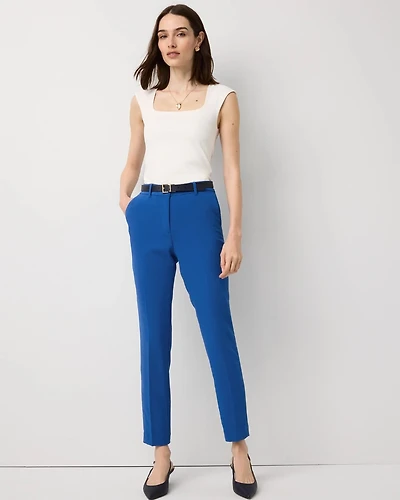 Crepe High Rise Elle Slim Ankle Pant