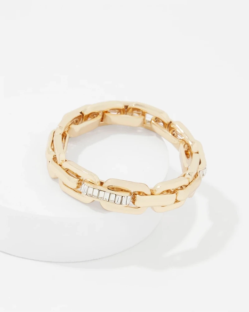 Elongated Links Stretch Bracelet