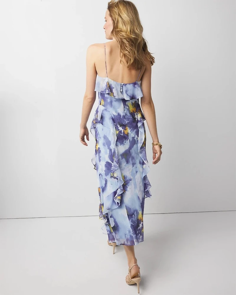 Petite Chiffon Ruffle Slip Dress