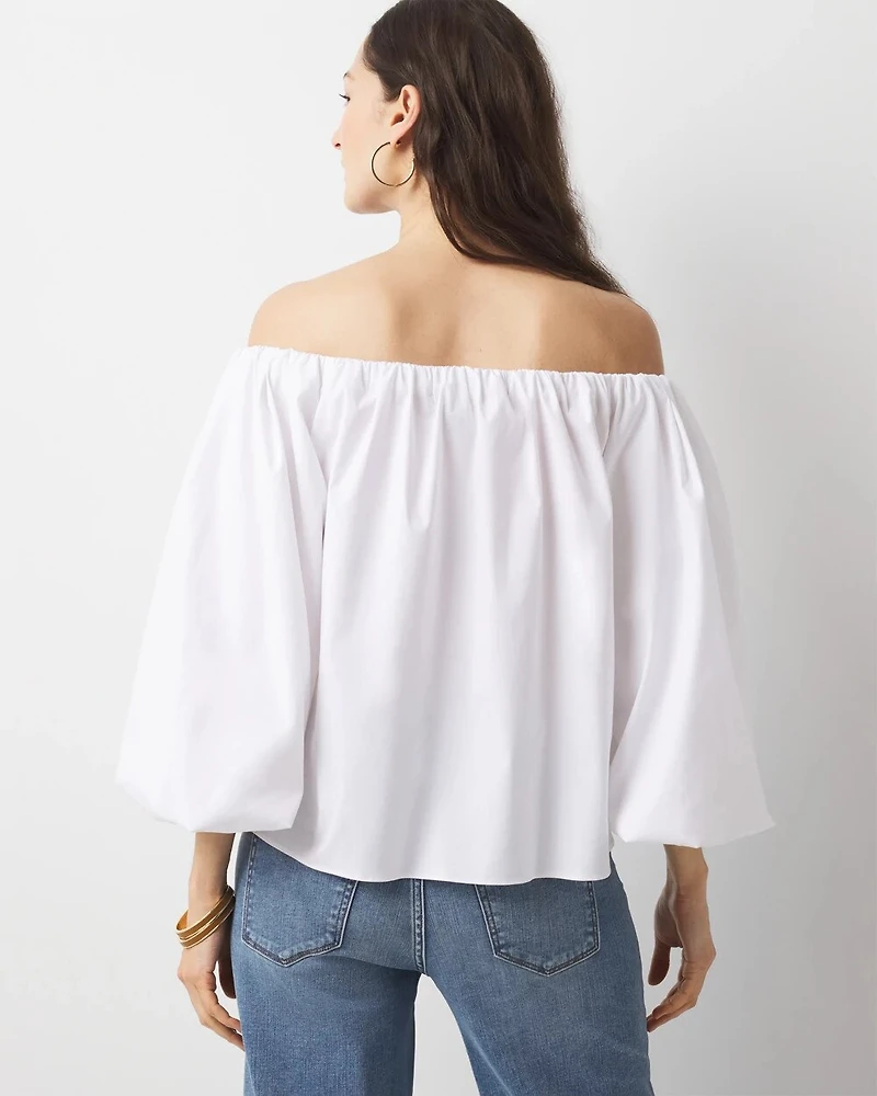 Off-the-Shoulder Drama Sleeve Blouse