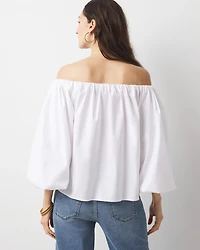 Off-the-Shoulder Drama Sleeve Blouse