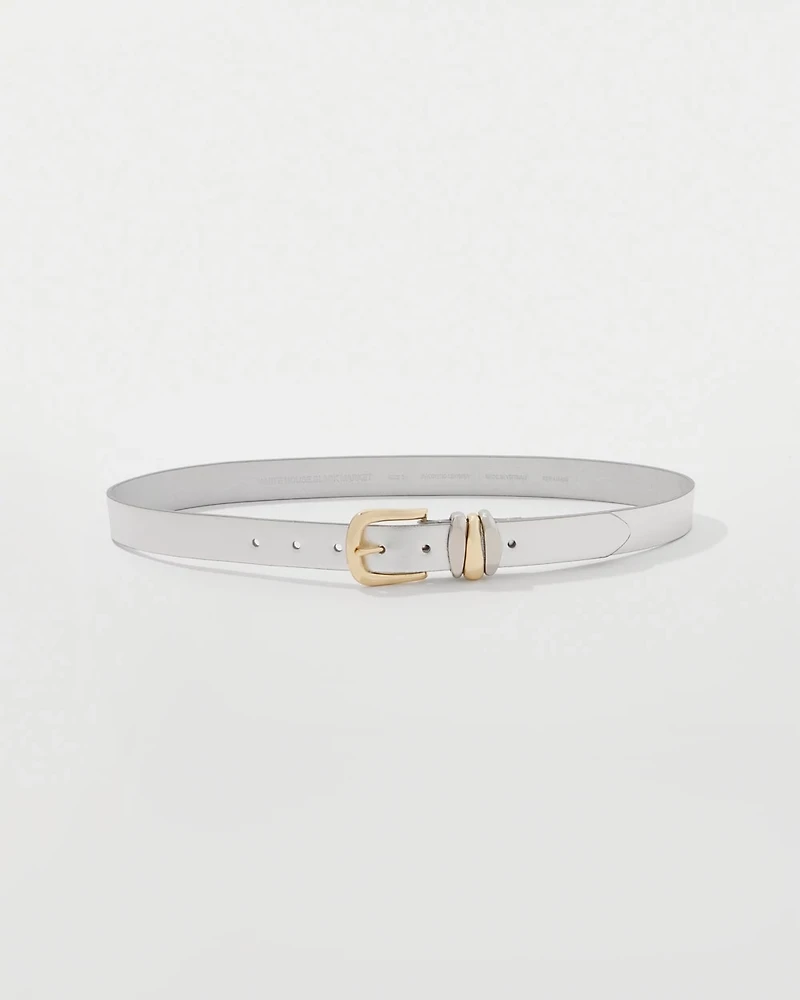 Metallic Faux Leather Belt