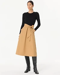 Petite Long Sleeve Crew Neck Midi Dress
