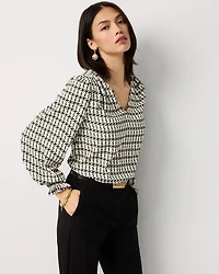 V-neck Crepe Blouse