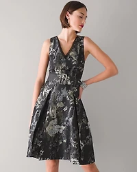 Jacquard Fit And Flare Dress