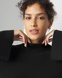 Bell Sleeve Mock Neck Sweater