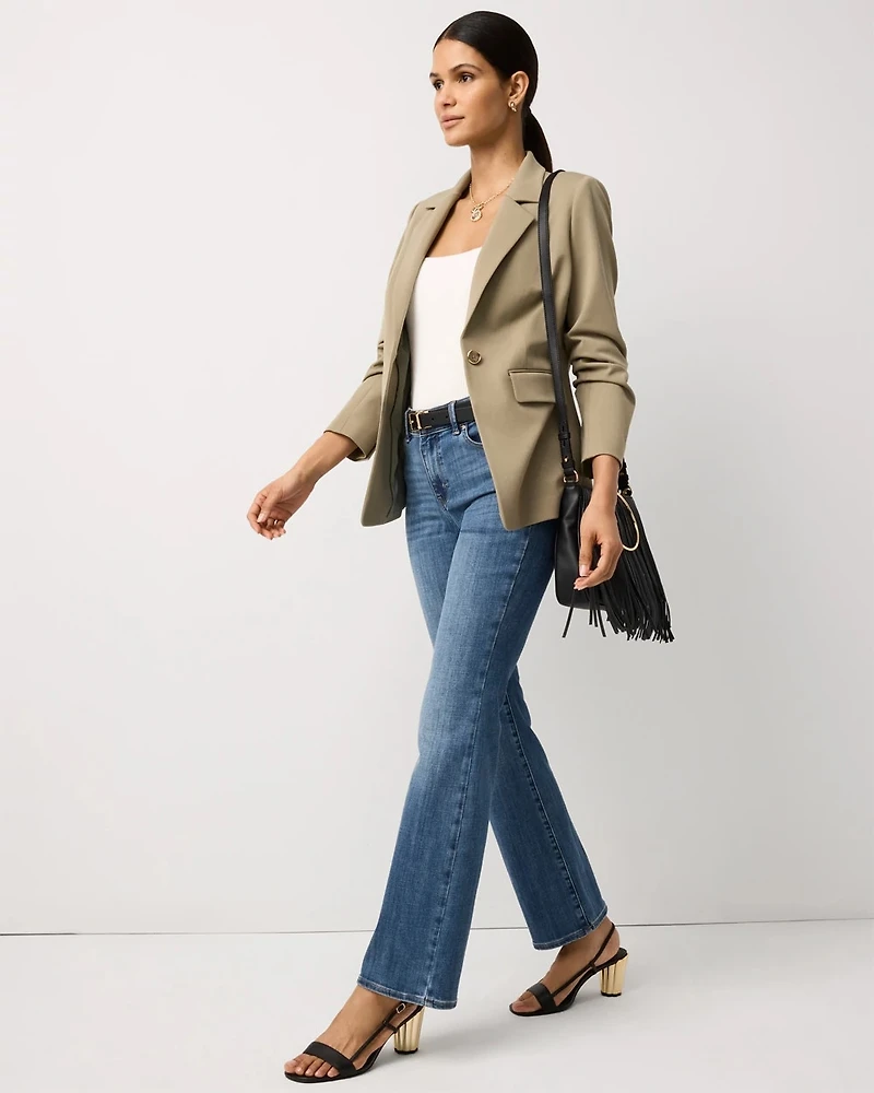 Ruched Sleeve Blazer