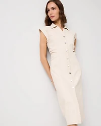 Button Front Sheath Dress
