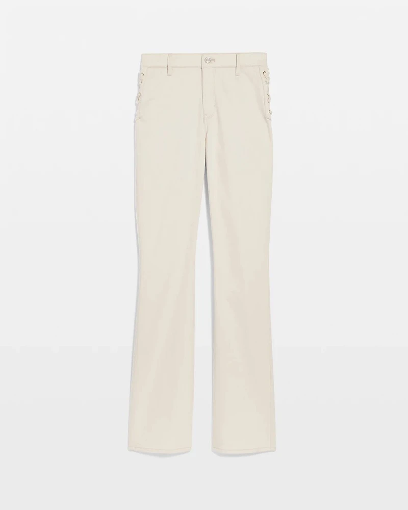 Petite Lace-Up Detail High Rise Bootcut Jean