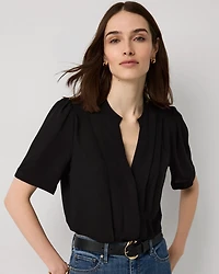 Pleated Crepe Shirt