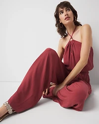 Halter O-Ring Jumpsuit Coverup