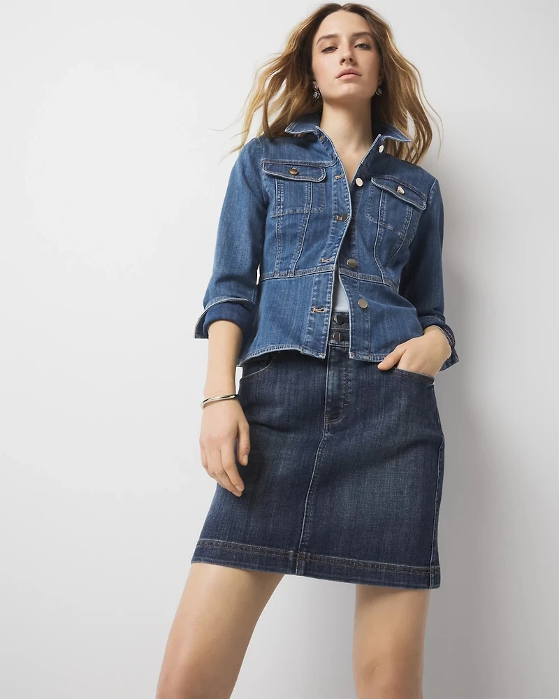 Braided Denim Mini Skirt