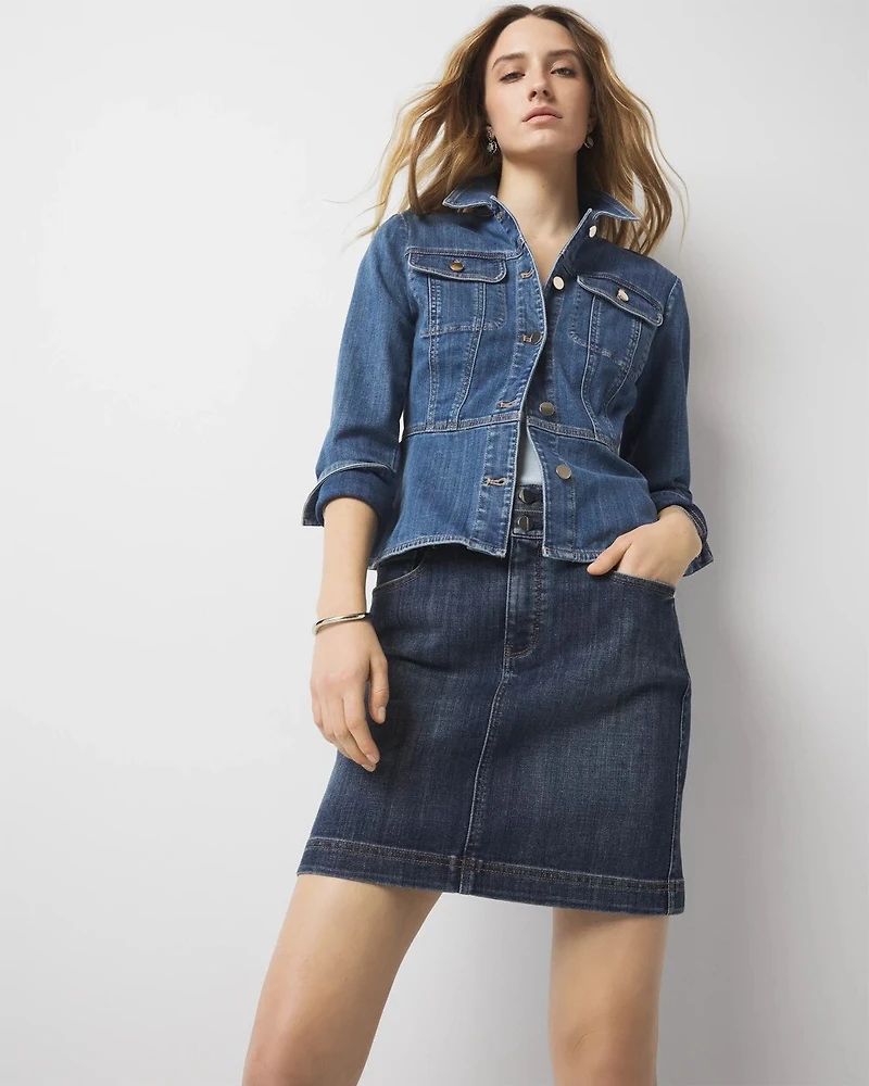 Braided Denim Mini Skirt