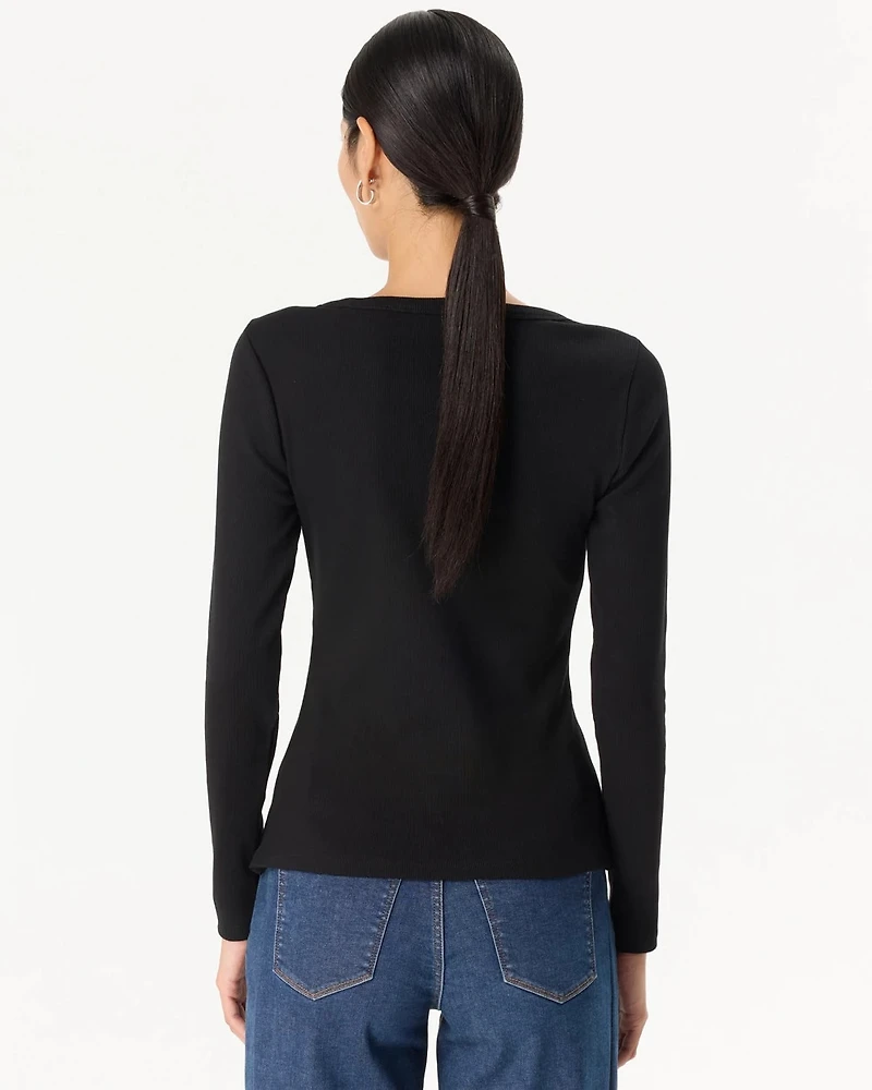 Ribbed Long Sleeve Top