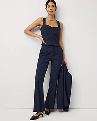 Denim-Look Wrap Detail Bustier