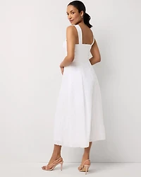 Embroidered Cotton Midi Dress