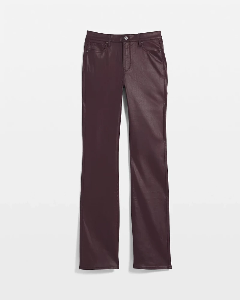 High Rise Coated Bootcut Jeans