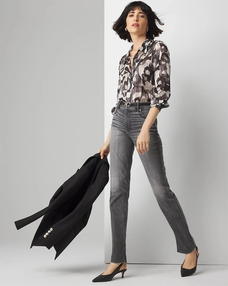 Petite High-Rise Byna Slim Jean with Slits