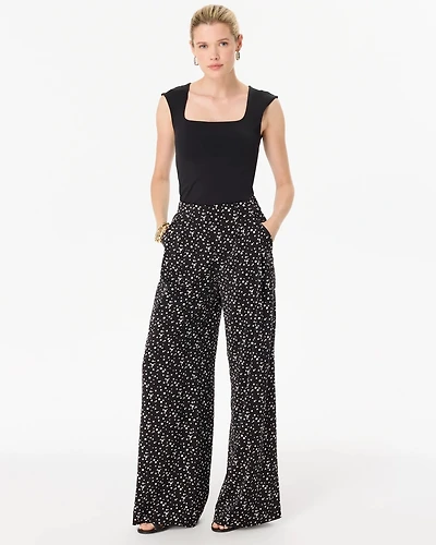 Pleated Wide Leg Pant
