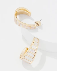 Mother of Pearl Small Hoop Earrings