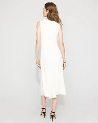 Twist-Neck Cutout Midi Dress