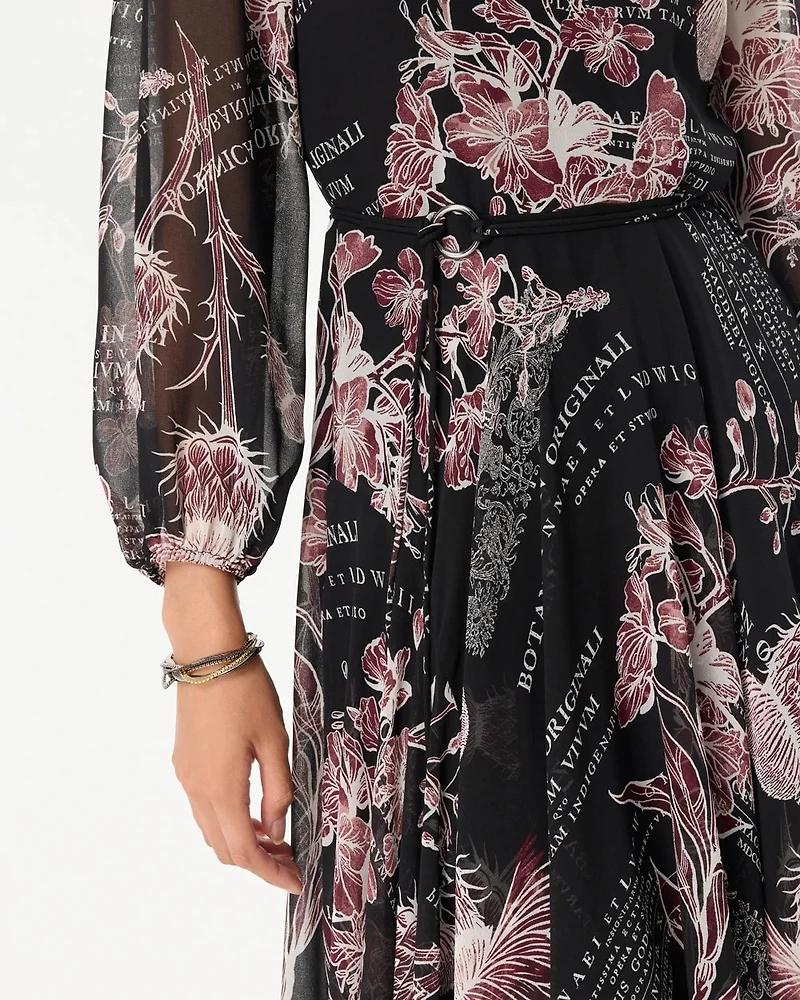 Handkerchief Hem Chiffon Midi Dress