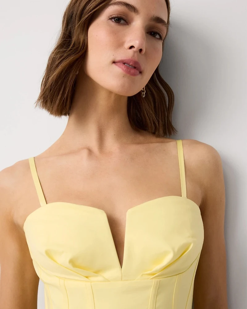 Strapless Corset Midi Dress