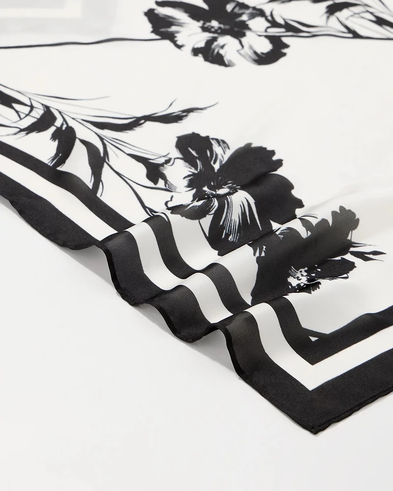 Floral Print Square Scarf