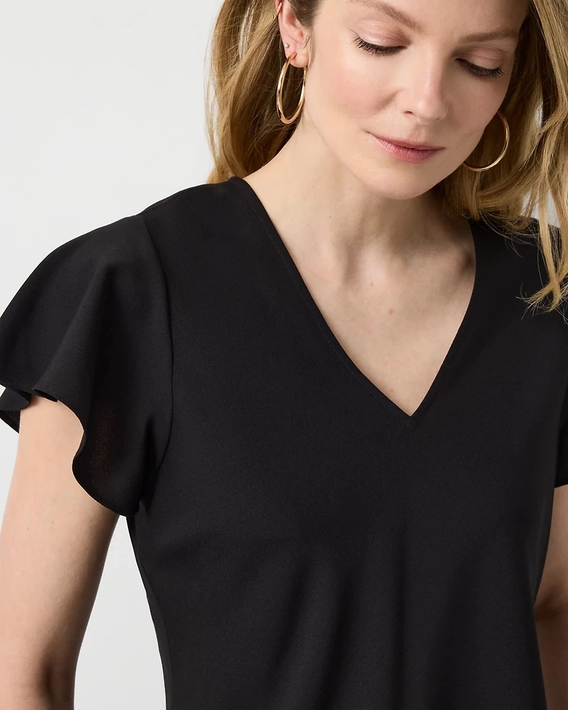 Flutter Sleeve Crepe Shell