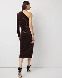One-Shoulder Velvet Bodycon Dress