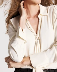 Tie-Detail Crepe Blouse