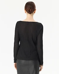 Textured Long Sleeve Top