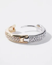 Reversible Small Pave Hoop Earrings