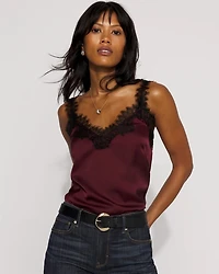 Lace Trimmed Satin Camisole